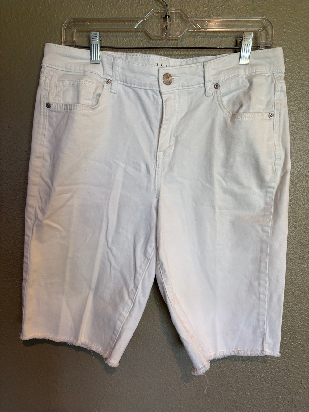Style & Co. White Denim Bermuda Shorts